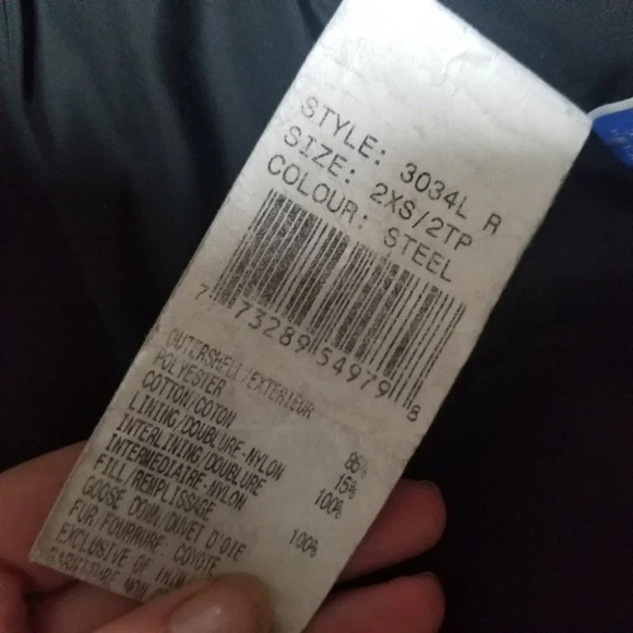 Canada Goose Grey Black Solaris Steel Goose Down Winter Parka Jacket 2XS - Picture 3 of 11